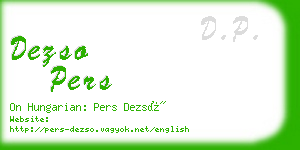 dezso pers business card